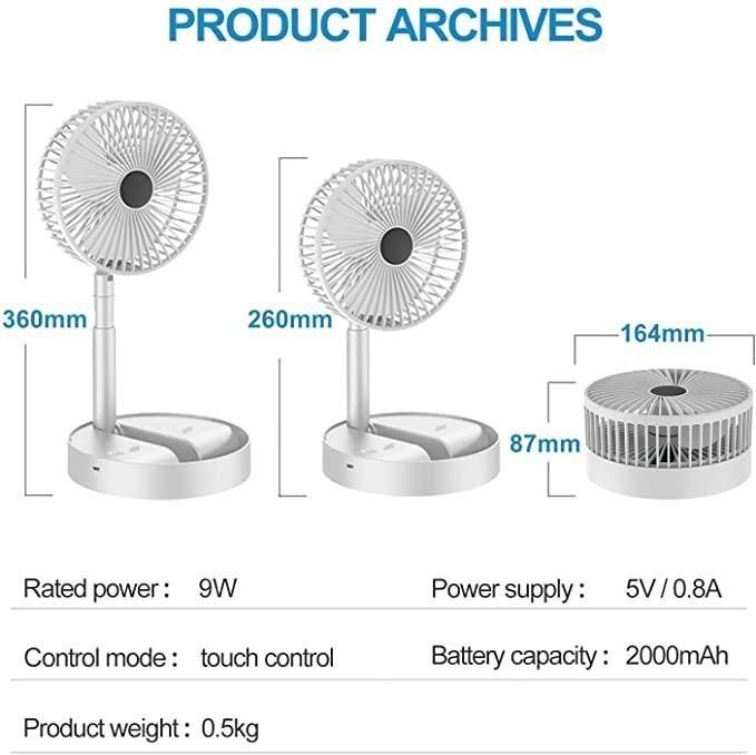 Portable mini desk fan with USB rechargeable