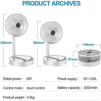 Portable mini desk fan with USB rechargeable