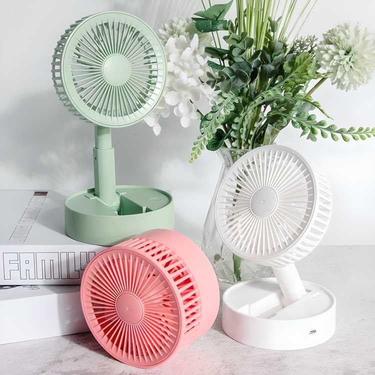 Portable mini desk fan with USB rechargeable